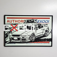Load image into Gallery viewer, Nissan Skyline R34 - Glow in the Dark Print 11 x 17 inches