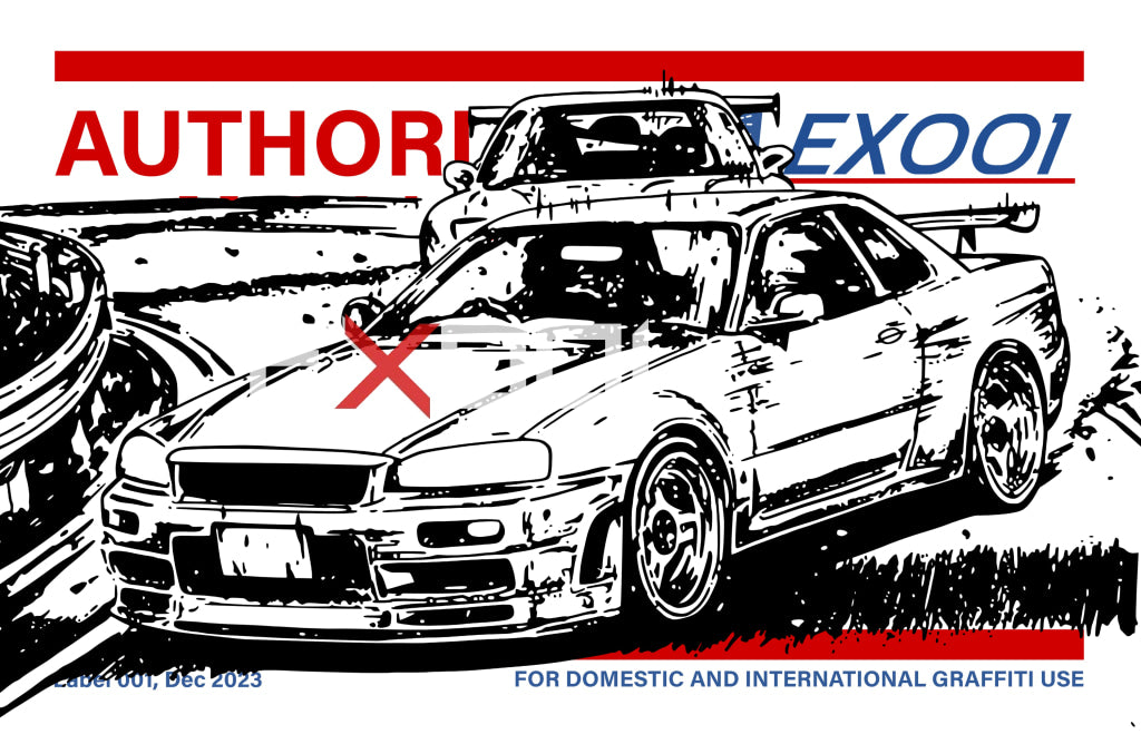 Initial D Nissan Skyline R34 - Print Artwork